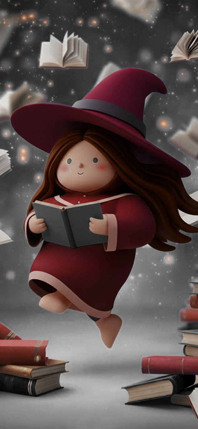 Witch reading books